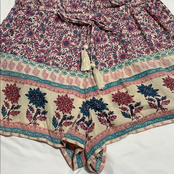 America Eagle boho pink and tan hues Romper - Picture 3 of 8